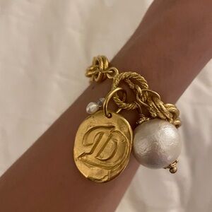 Gold Initial Charm Bracelet